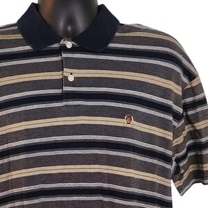 Vintage‎ 1990's Tommy Hilfiger Striped Polo Shirt Short Sleeve Casual Top Logo L